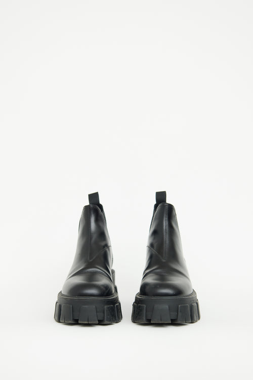 Prada Black Monolith Ankle Boot