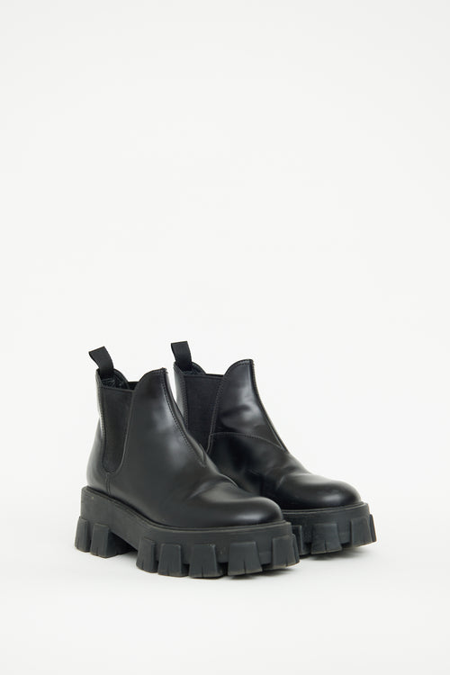 Prada Black Monolith Ankle Boot