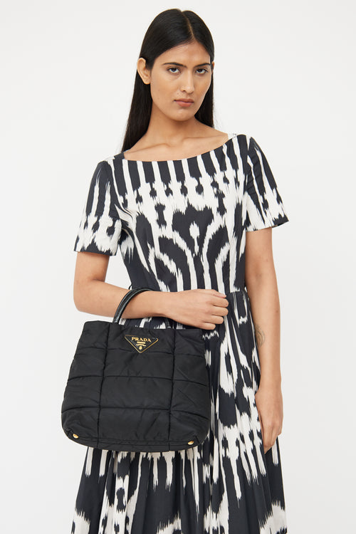 Prada Black Quilted Tessuto Impuntu Tote Bag