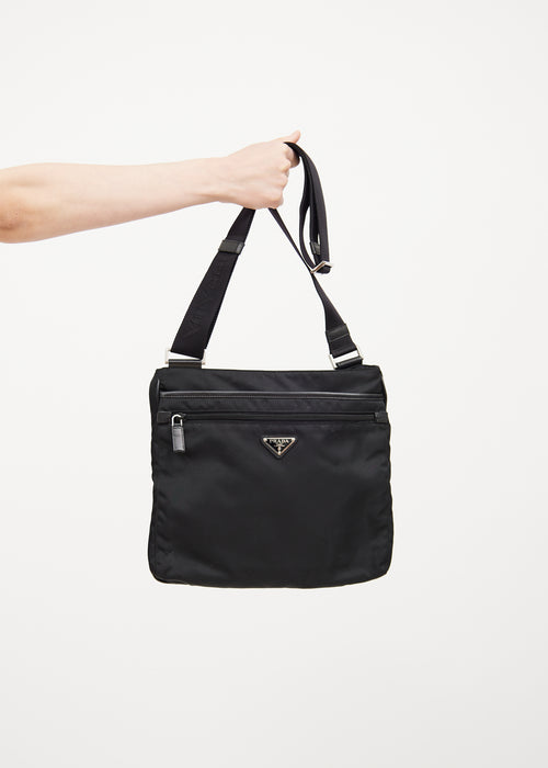 Prada Black Tessuto Saffiano Crossbody Bag