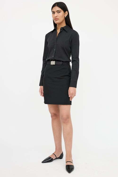 Prada Nylon Zip Skirt