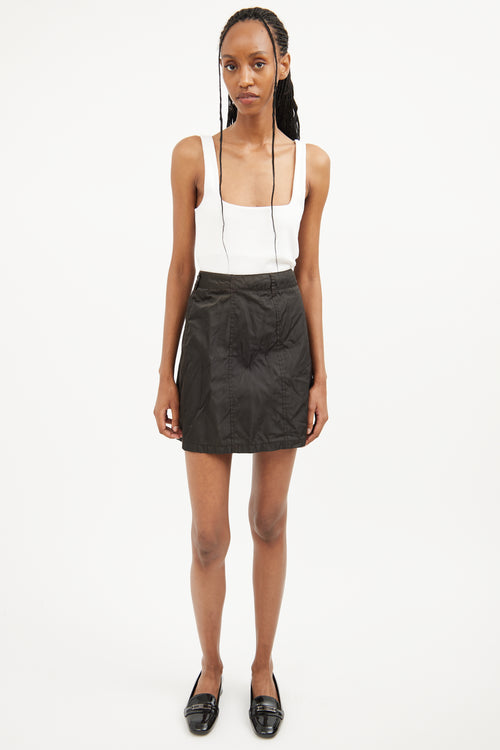 Prada Brown Nylon Mini Skirt