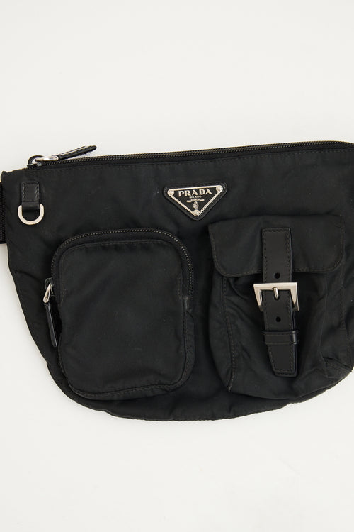 Prada Black Tessuto Nylon Belt Bag