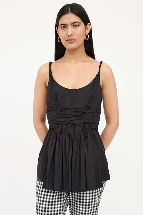 Prada Ruched Sleeveless Zip Top