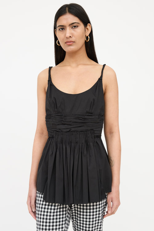 Prada Ruched Sleeveless Zip Top