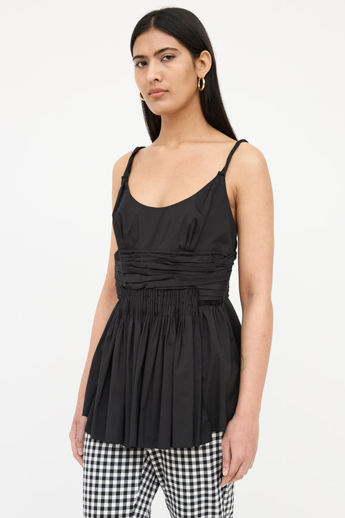 Prada Ruched Sleeveless Zip Top