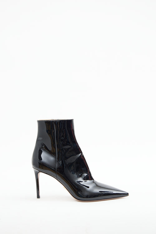 Prada Black Patent Point Bootie