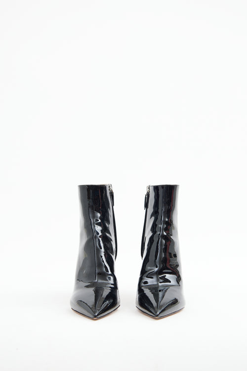 Prada Black Patent Point Bootie