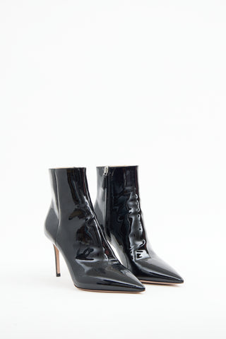 Prada Black Patent Point Bootie