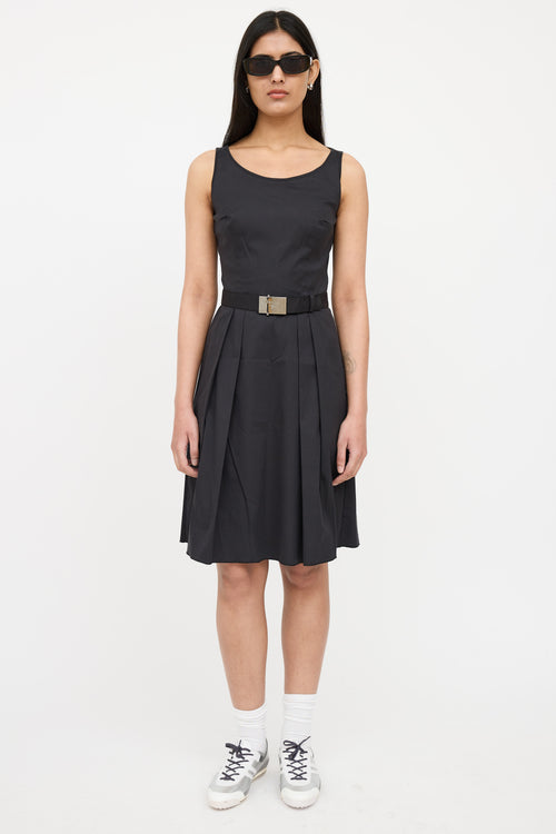 Prada Pleated 2007 Sleeveless Mini Dress