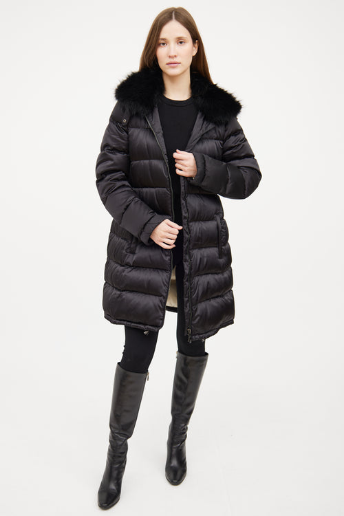 Prada Black Puffer Rumble Hood Jacket