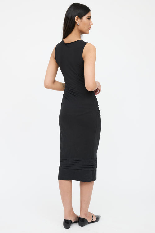 Prada Ruched Cotton Sleeveless Dress