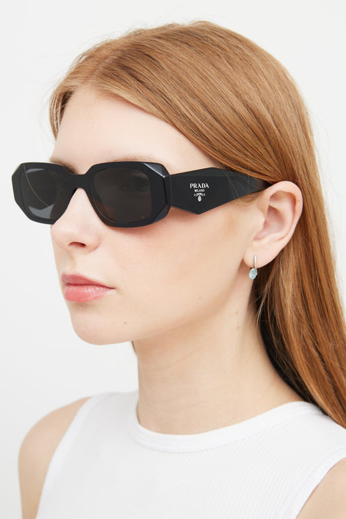 Prada Black SPR17W Rectangular Sunglasses