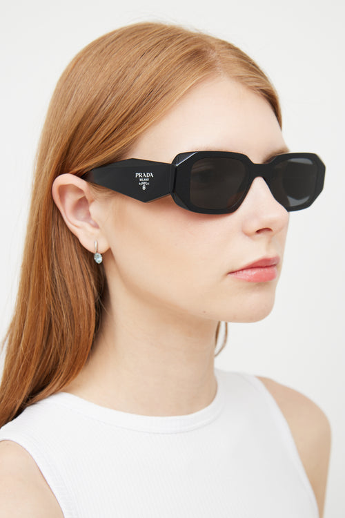 Prada Black SPR17W Rectangular Sunglasses