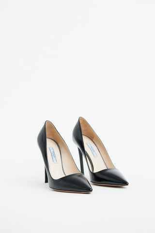 Black Saffiano Leather Pump