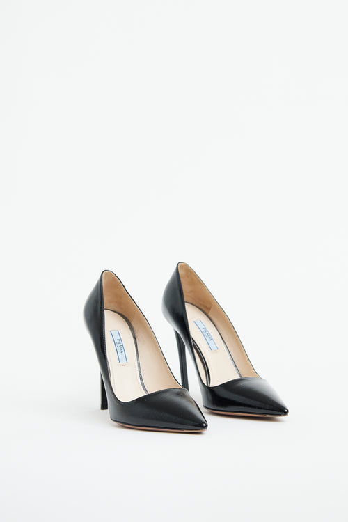 Black Saffiano Leather Pump