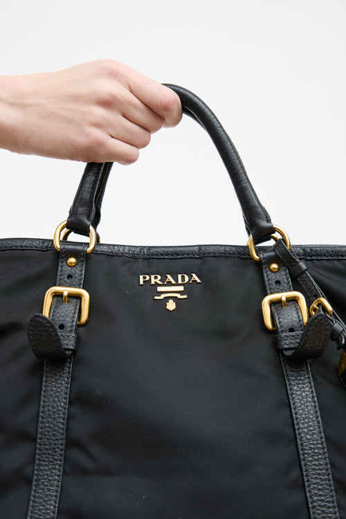 Prada Black Tessuto Nylon 2 Way Bag