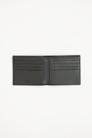 Prada Black Leather Vitello Bi-Fold Wallet