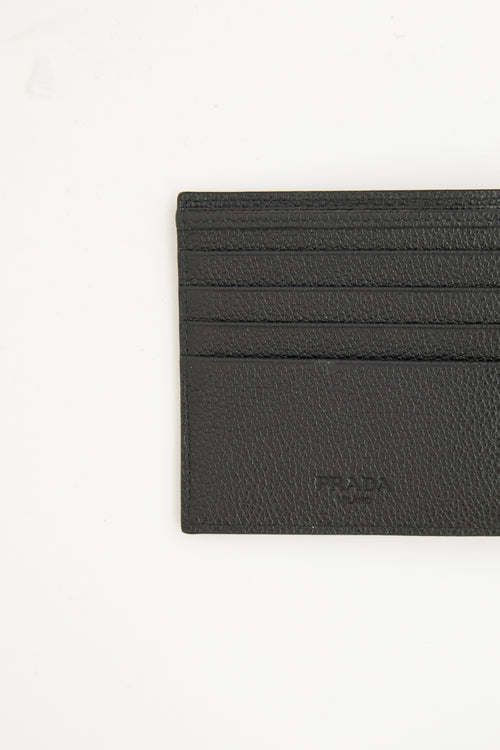 Prada Black Leather Vitello Bi-Fold Wallet