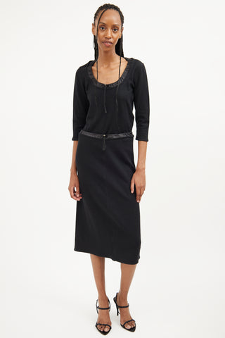 Prada Black Wool 
Nylon Skirt