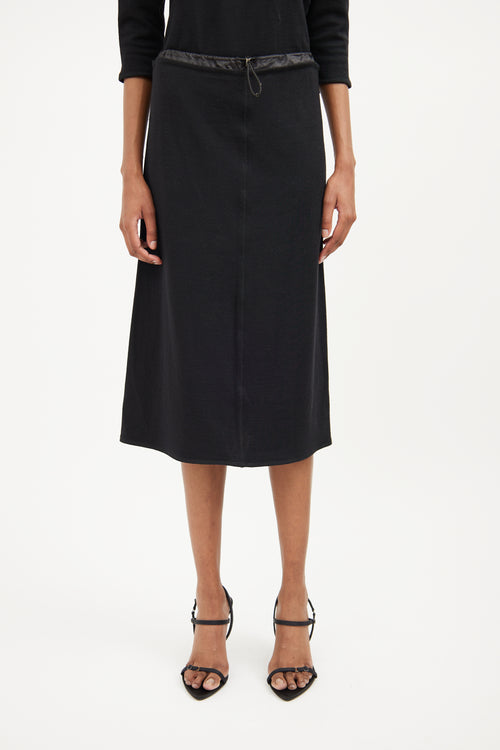 Prada Black Wool 
Nylon Skirt