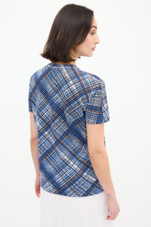 Prada Blue 
Multi Check T-Shirt