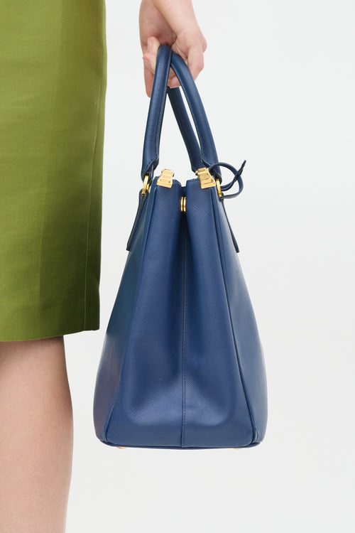 Prada Blue Saffiano Leather Galleria Bag