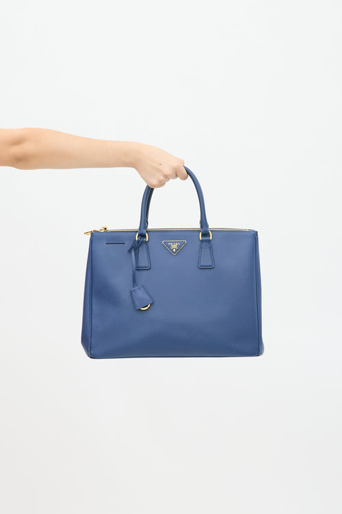 Prada Blue Saffiano Leather Galleria Bag