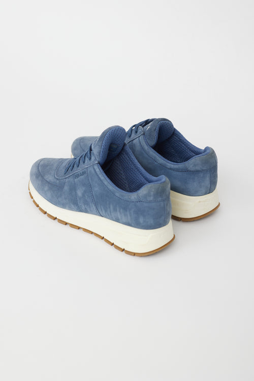 Prada Blue Suede Runner Sneaker