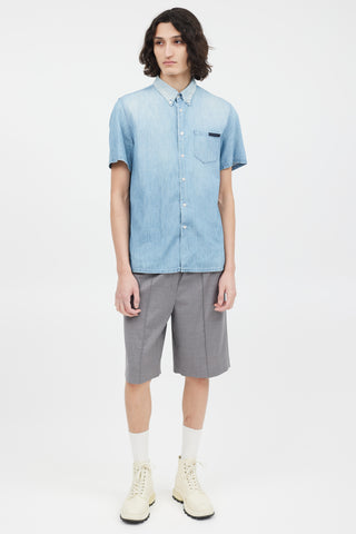 Prada Blue Washed Denim Shirt