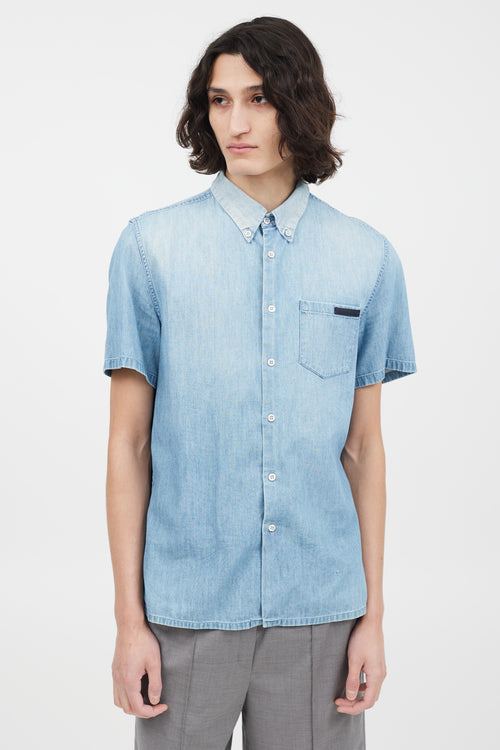 Prada Blue Washed Denim Shirt