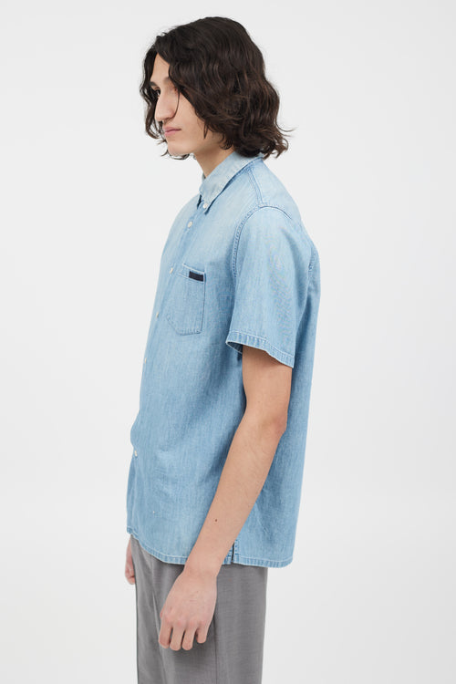 Prada Blue Washed Denim Shirt