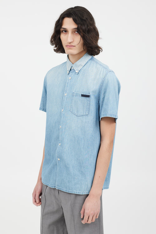 Prada Blue Washed Denim Shirt