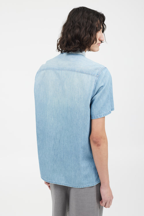 Prada Blue Washed Denim Shirt