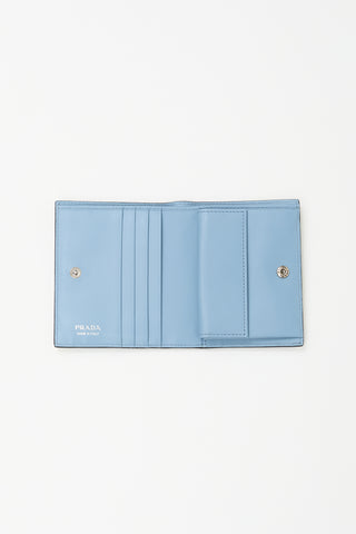 Prada Blue 
Multicolour Leather Comic Strip Wallet