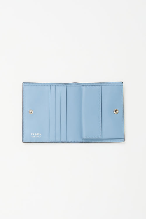 Prada Blue 
Multicolour Leather Comic Strip Wallet