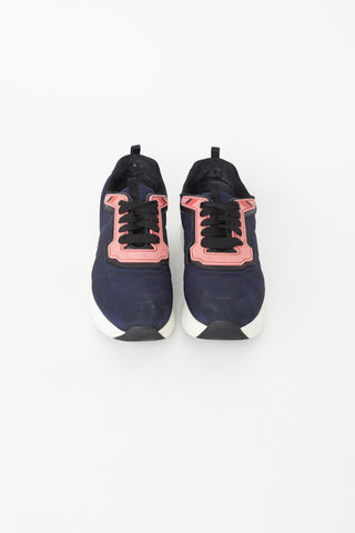 Prada Blue 
Pink Nylon Sneaker