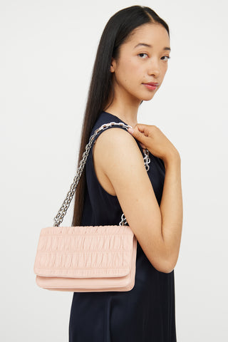 Prada Pink Nappa Gaufre Leather Chain Bag