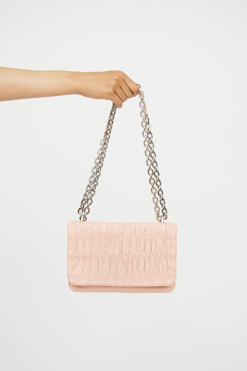 Prada Pink Nappa Gaufre Leather Chain Bag