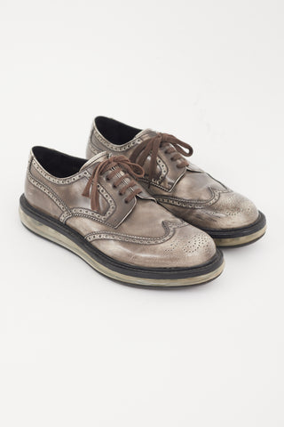 Prada Brown Leather Levitate Brogue