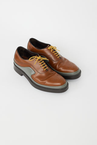 Prada Brown 
Grey Leather Oxford