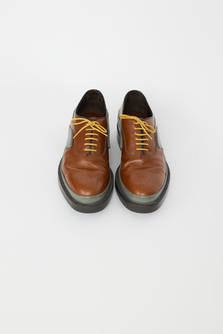 Prada Brown 
Grey Leather Oxford