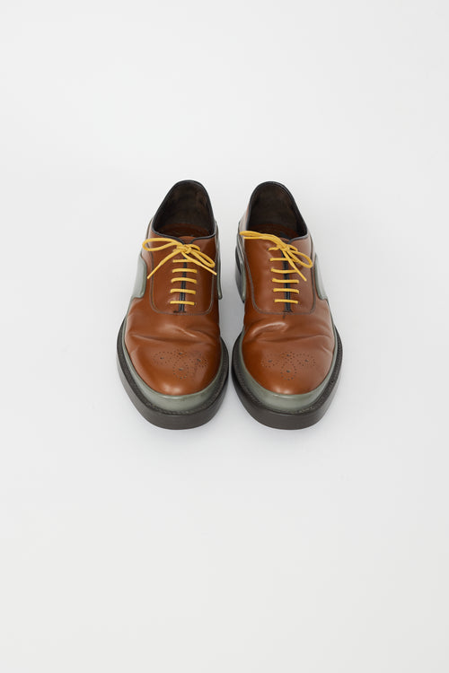 Prada Brown 
Grey Leather Oxford