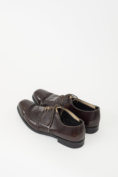 Prada Brown Leather Brogue Oxford