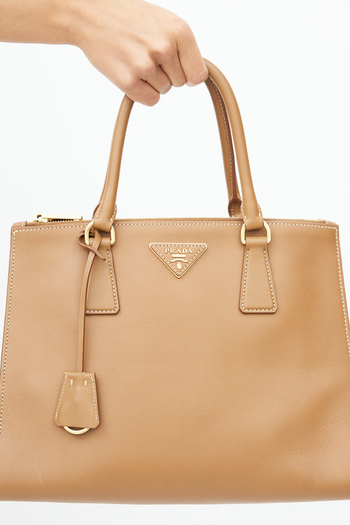 Prada Brown Leather Lux Galleria Shoulder Bag