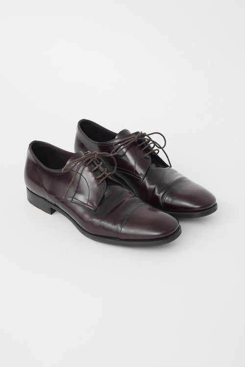 Prada Brown Shiny Leather Oxford