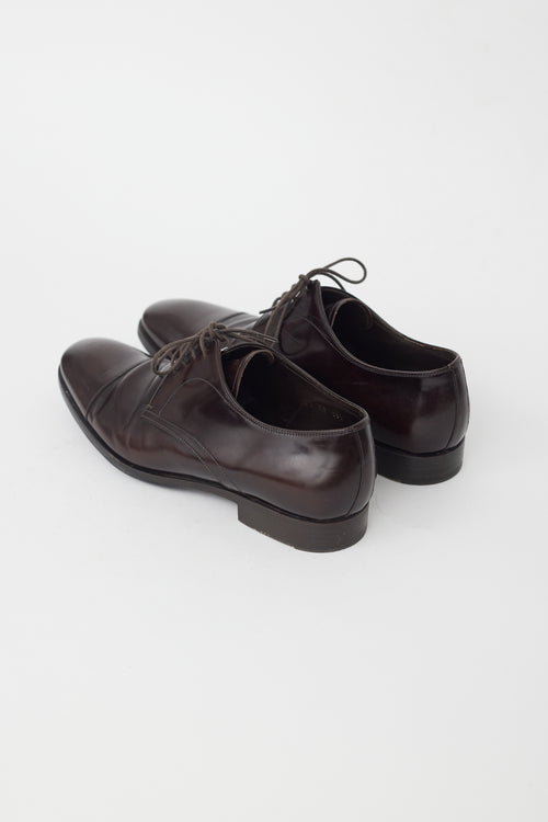 Prada Brown Shiny Leather Oxford