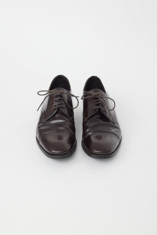 Prada Brown Shiny Leather Oxford