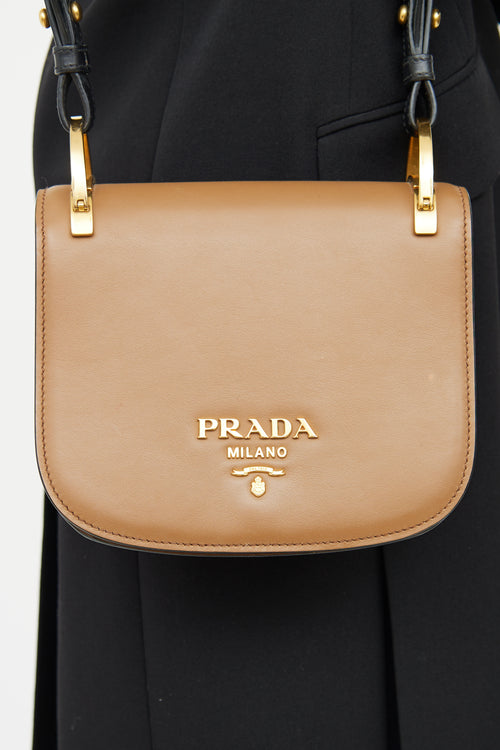 Prada Brown 
Black Pionniere Saddle Bag