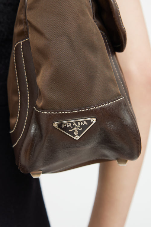 Prada Brown Tessuto Tassle Shoulder Bag